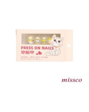 Uñas Postizas PressOn Diseño Kawaii de Gato Manicura