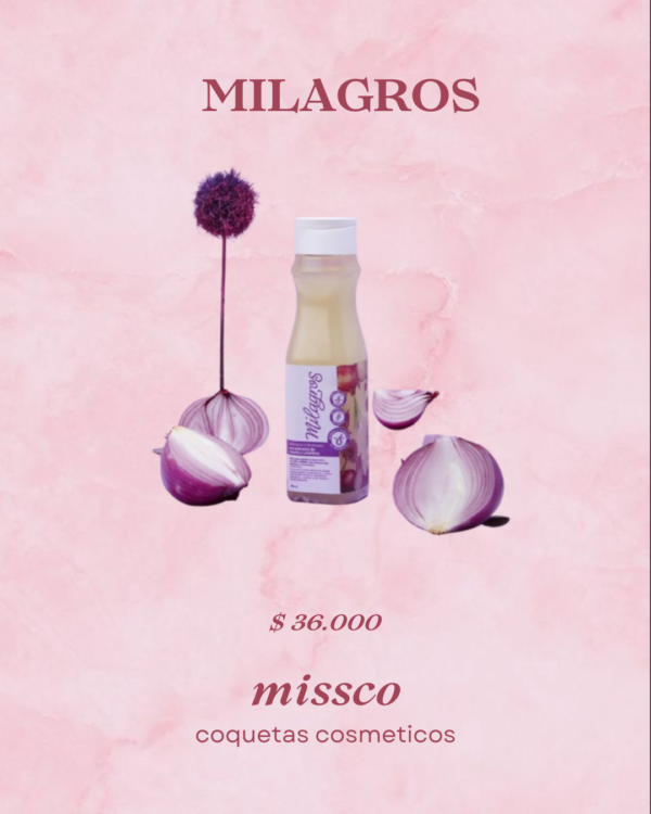 miscco cabello (23) Shampoo De Cebolla Milagros 450mL – Crecimiento Intensivo y Anticaída
