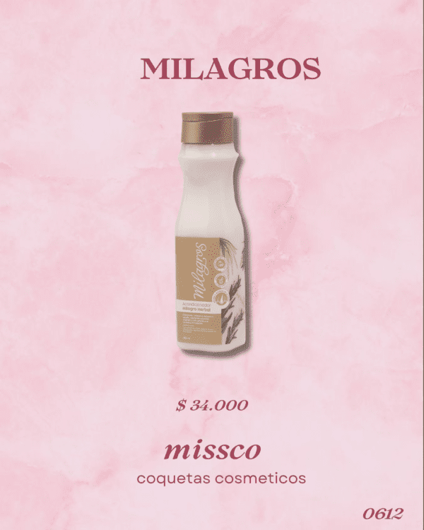 miscco cabello (25) Acondicionador Milagro Herbal Milagros 450mL – Hidratación Ligera y Brillo