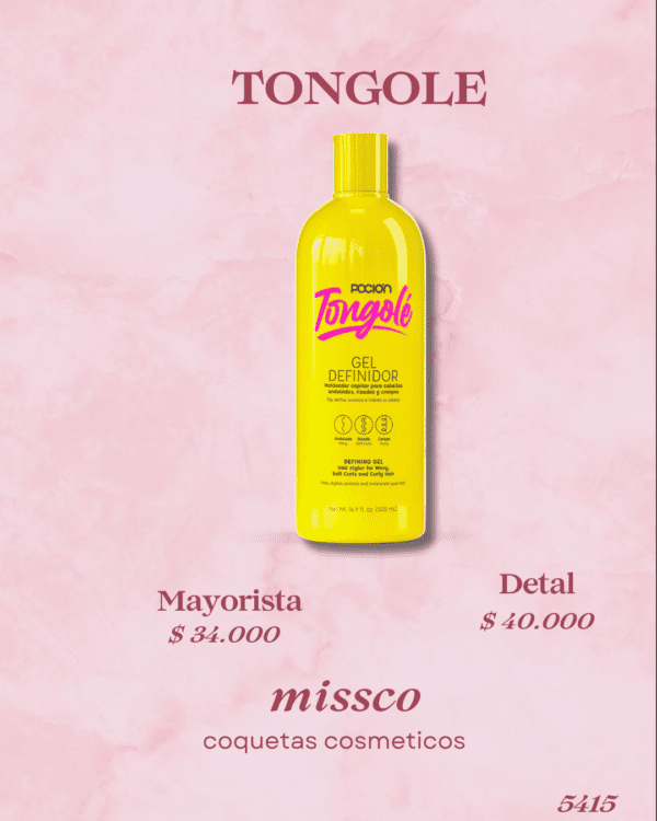 Gel Definidor Tongolé La Poción 500mL – Moldeador y Fijación de Rizos