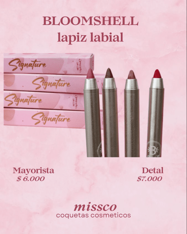 Lápiz Labial Bloomshell Signature – Color Intenso y Textura Cremosa