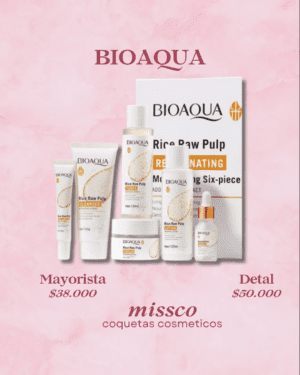 Kit de Skincare Bioaqua de Arroz 6 Piezas Aclarante e Iluminador